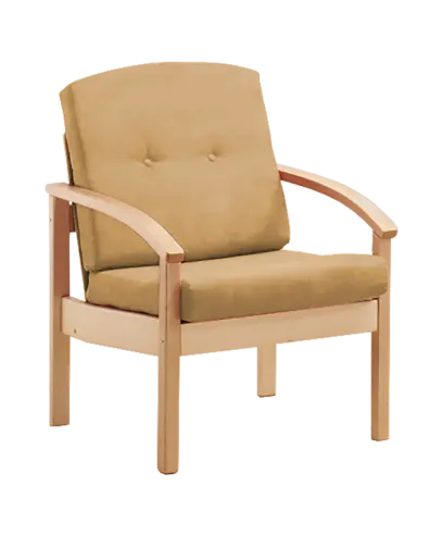 RO - 01 křeslo čalouněné koženkou Holy, dřevěné HOLY BE 3 - koženka světlá káva